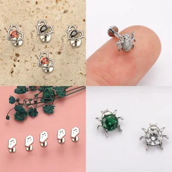 PUTITUP官方F136鈦合金哥德風耳環套裝 時尚耳骨穿孔唇釘 萬聖節穿孔飾品 10 最佳銷售 歌德式穿孔 - №7