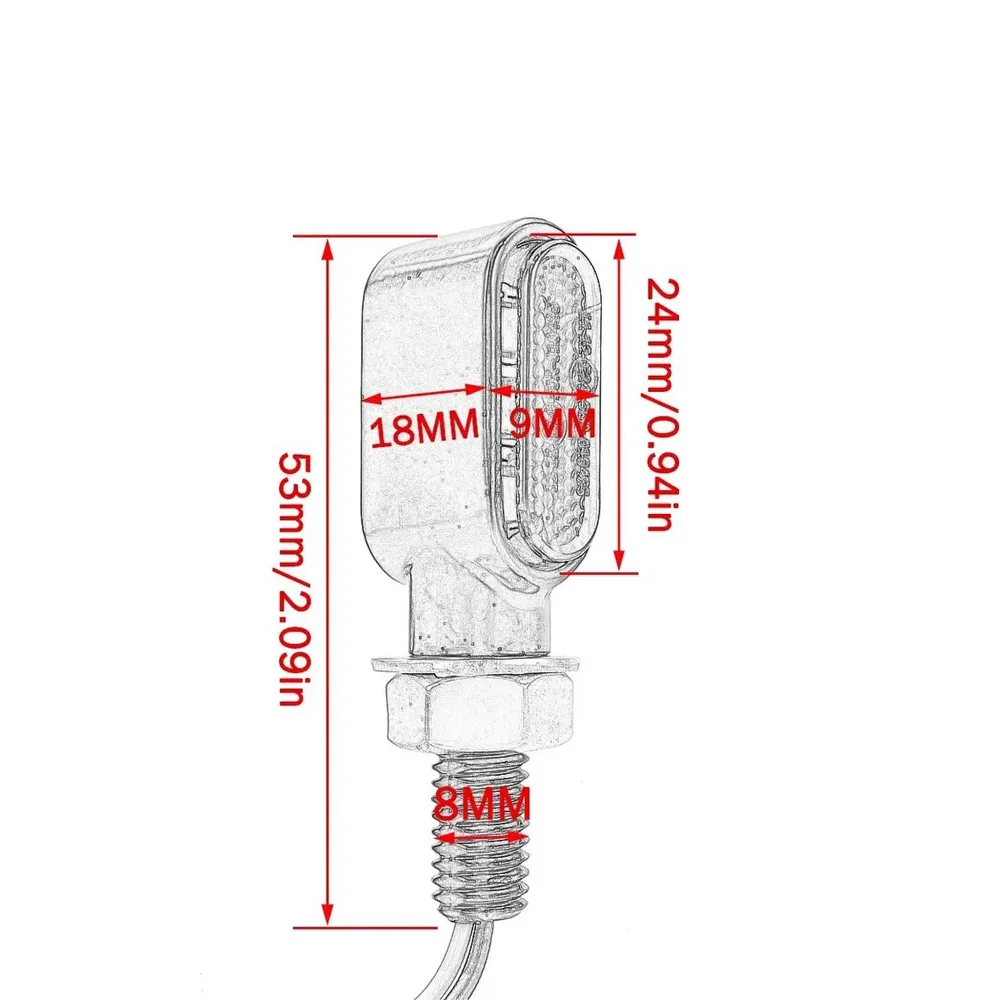8mm Clignotant Moto LED Mini Motorcycle Turn Signals Light Amber Indicators Lamp Flasher 3led 12V For Kawasaki Yamaha Cafe Racer image 5
