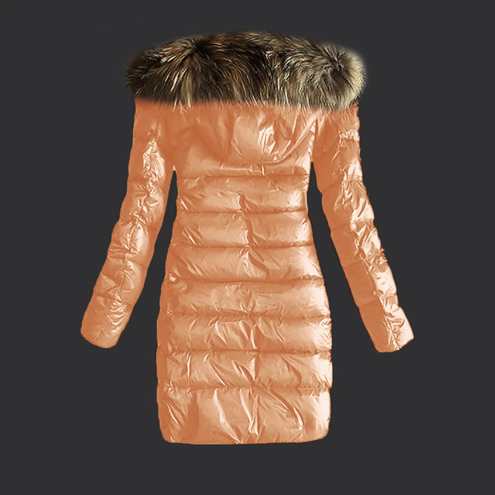 Faux Fur CollarและHooded Warm Jacket Coat 2024 ใหม่ผู้หญิงแฟชั่นฤดูหนาวสบายๆเสื้อแจ็คเก็ตผ้าฝ้ายHooded Puหนังซิป