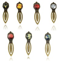 A Game of Thrones - Vintage Charms Handmade Metal Bookmark Martin Stark House the Dragon Book Ornament Cabochon Base Setting New