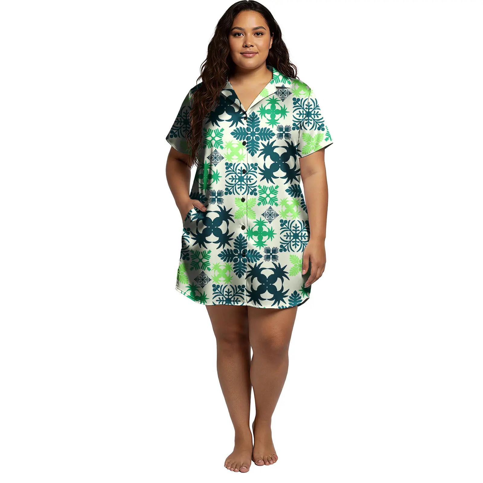 

Повседневная одежда по индивидуальному заказу, платья с короткими рукавами в полинезийском стиле с принтом, гавайские пляжные женские рубашки, платье