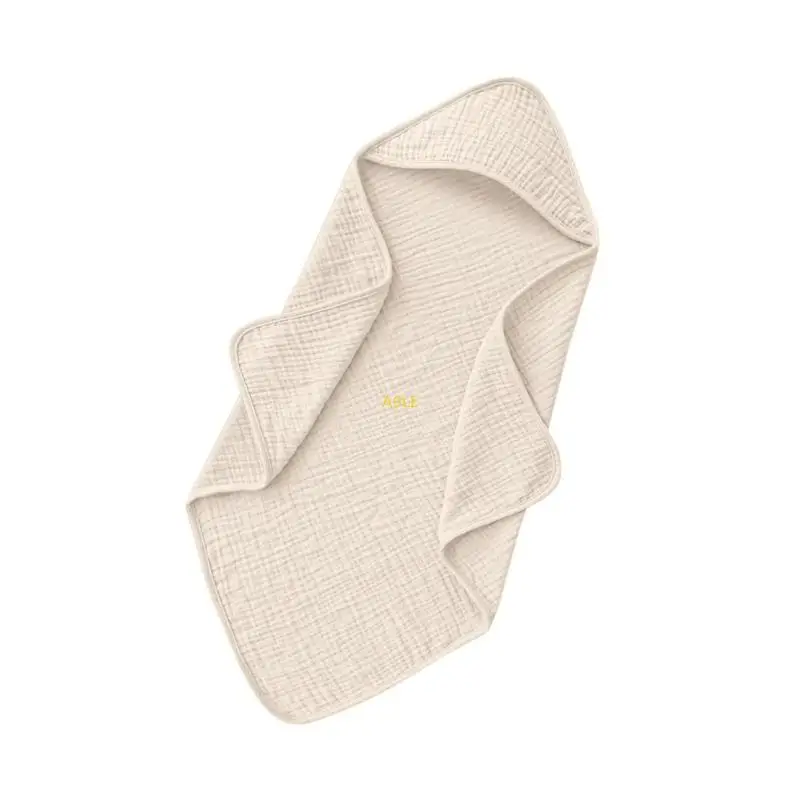 منشفة شاطئ بغطاء للرأس للرضع، بطانية ناعمة للحمام من القطن مقاس 30 × 30 بوصة #5