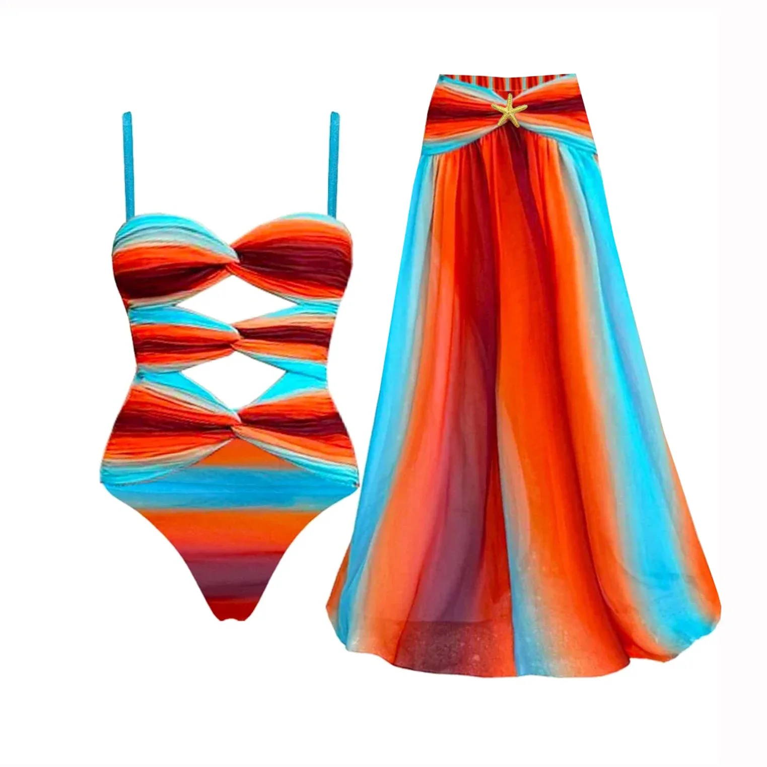 2024 High Quality One Piece Swimsuit Floral Ruffle Printed Push Up Women Bikini Set Swimwear Slimming Bathing Suit Beach Wear