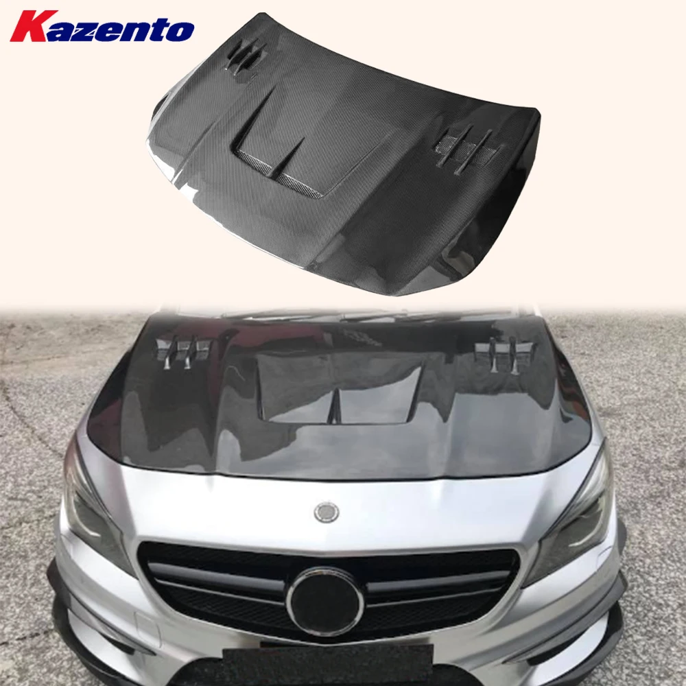 For Mercedes Benz CLA 45 AMG 2013-19 Carbon KZA Style Front Vented Cooling Hood( Ocean freight is favorable, welcome to inqury)