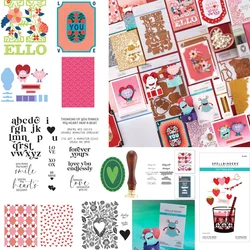 2026 Valentine's Day Bloom Heart New Metal Cutting Dies Clear Stamps Stencil Hot Foil Wax Stamper For DIY Decorating Scrapbook