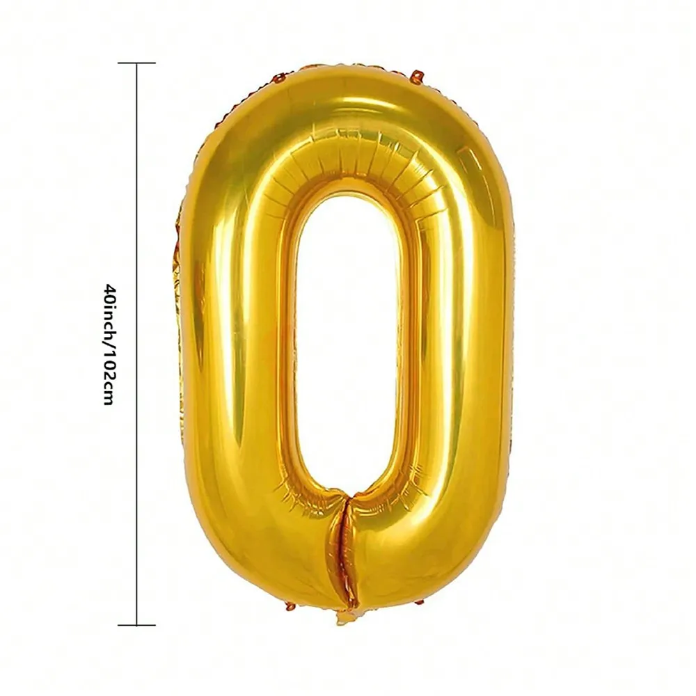 40Inch Jumbo Gold Foil Number Balloons 10-90 for Birthday Anniversary Party Decorations with Individual Packaging - Image 2