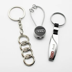 Metal Car Styling Leather Keychain Rings, 3D emblem, Auto Accessories, Audi A3, A4, A5, A6, A7, A8, Q3, Q5, Q7, Q8, B5, B6, B7, B8, TT 10 Main Sales Audi Keychain - №9