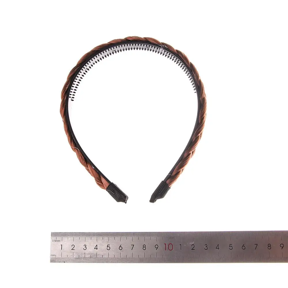 Vintage Fashion Hair Accessories Women Elastic Headwear Braided Headband Synthetic Wig Hair Bands Twisted Wig Headband