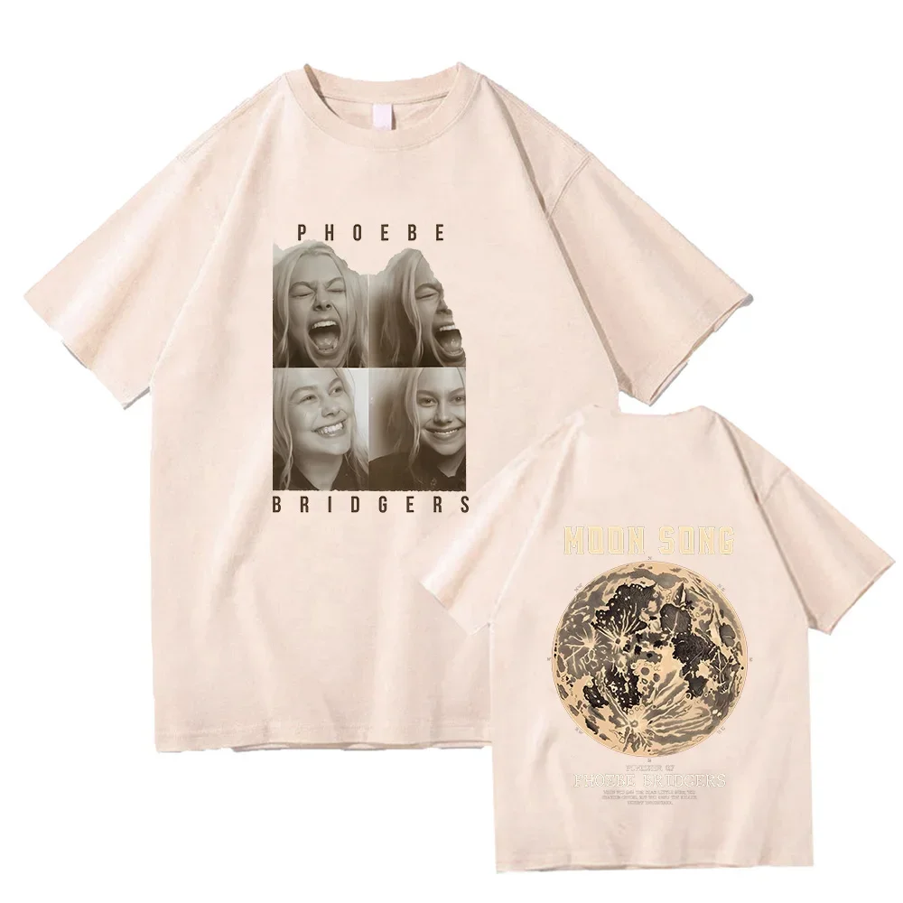 

Phoebe Bridgers Pure Cotton T-shirt Moon Song Graphic Tees Y2K Round Neck Clothing Emo Folk Casual Tshirts High Quality New Tops
