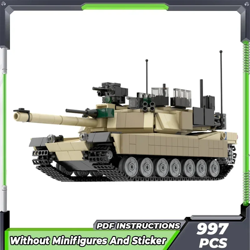 Moc Building Bricks Military Weapon Model M1 Main Battle Tank Technology Modular Block Gifts Toys For Children DIY Sets Assembly