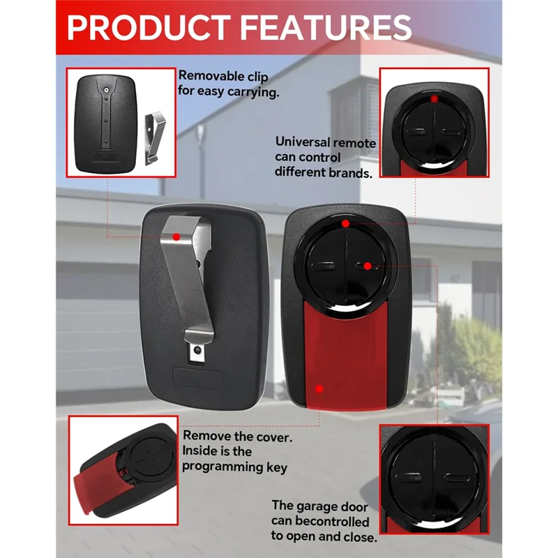 ABSQ-For Liftmaster 375LM Garage Door Opener Universal Garage Door Opener Remote For Liftmaster 375LM Garage Door Opener 2Pcs