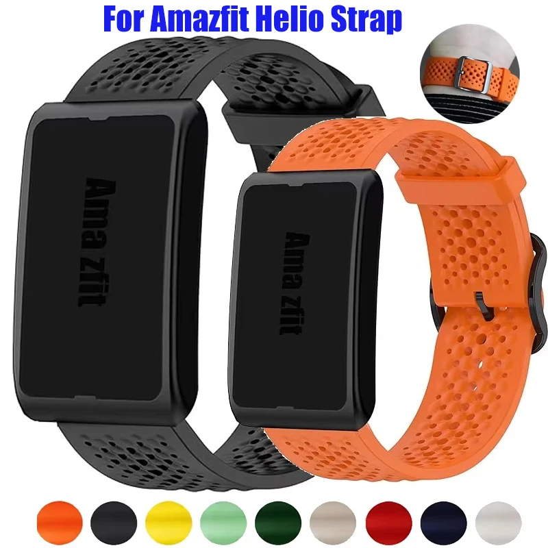 22mm Atmungsaktives Sport-Silikonarmband für Amazfit Helio Ersatz-Armband für Amazfit Helio Smartwatch-Zubehör