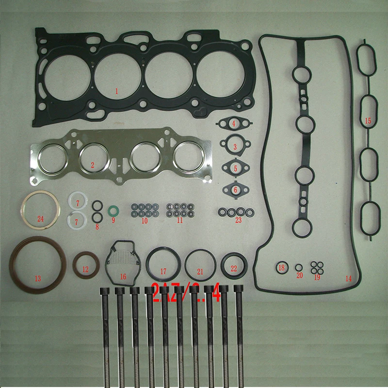 

2AZ 2AZFE complete Engine Full gasket set kit head bolt nut for TOYOTA CAMRY RAV4 SOLARA AVENSIS VERSO PREVIA ACR50 2.4L 16V