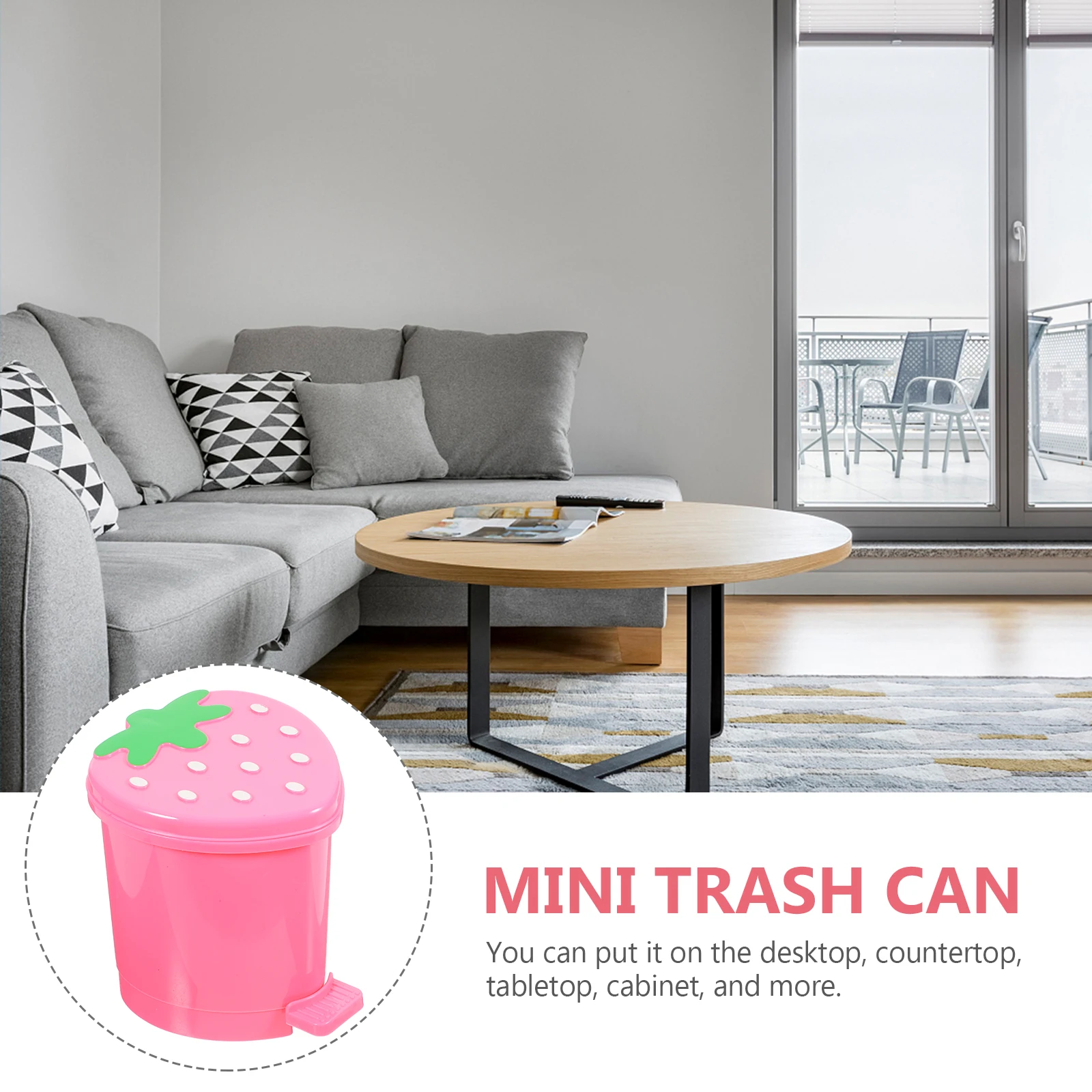 Adorable Strawberry Trash Bin Desktop Storage Bin Mini Desktop Garbage Storage Can Wastepaper Tissues box multiuse Home decorate