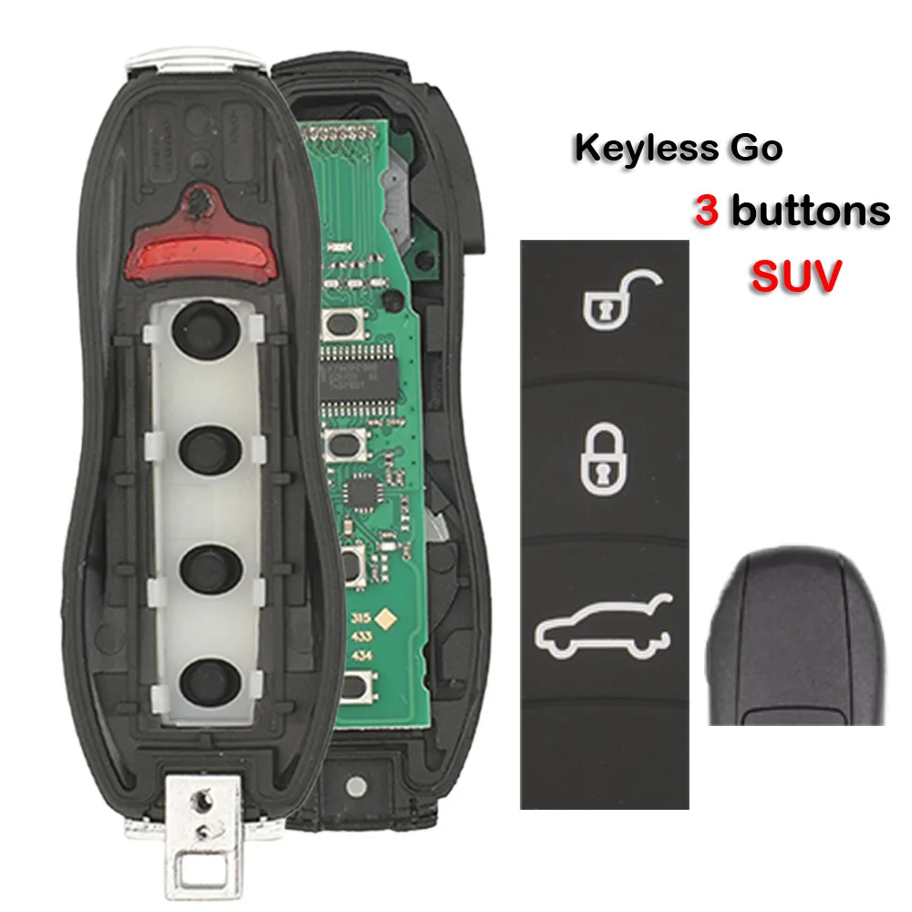 jingyuqin ID49 PCF7945P 315/433/434MHz Auto-Fernbedienungsschlüssel DIY-Teile für Porsche Macan Panamera Cayenne ohne Keyless/Keyless Go