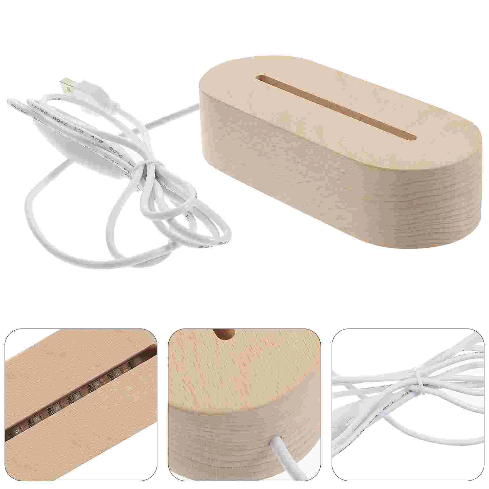 LED Luminous Base Light Stand for Acrylic Wooden Stands Display Oval Lighted Glass