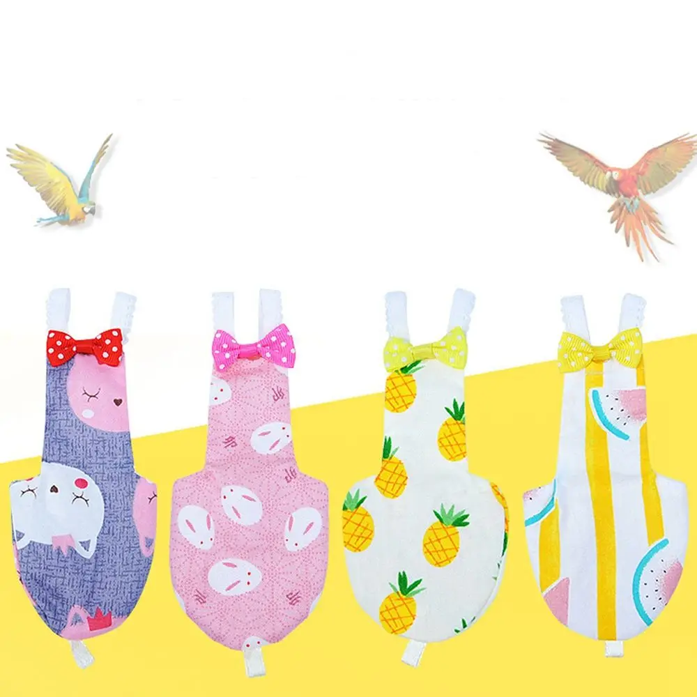 1 Pcs Floral with Bowtie for Small Medium Large Birds Colorful Birds Flight Suit Pet Clothes Parrot Diaper Pigeons Pants