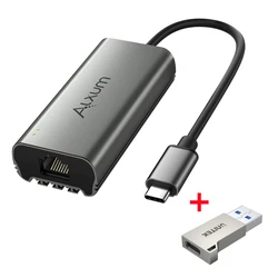 Alxum USB 3.2 네트워크 카드 유형 C-RJ45 Lan 2500Mbps 이더넷 변환기 케이블 Windows 7/8/10 XP PC 노트북 용 인터넷 어댑터