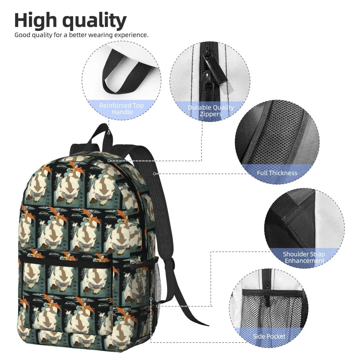 Avatar In Flight Backpack Boys Girls BookBag Kids School Bag Computer Shoulder Bags for Men Women