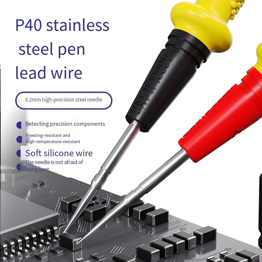 B60A P40 Stainless Steel Lead WIRE Heat Proof Anti Freezing High Precision Steel Needle Probe Accurate Measurement Tool