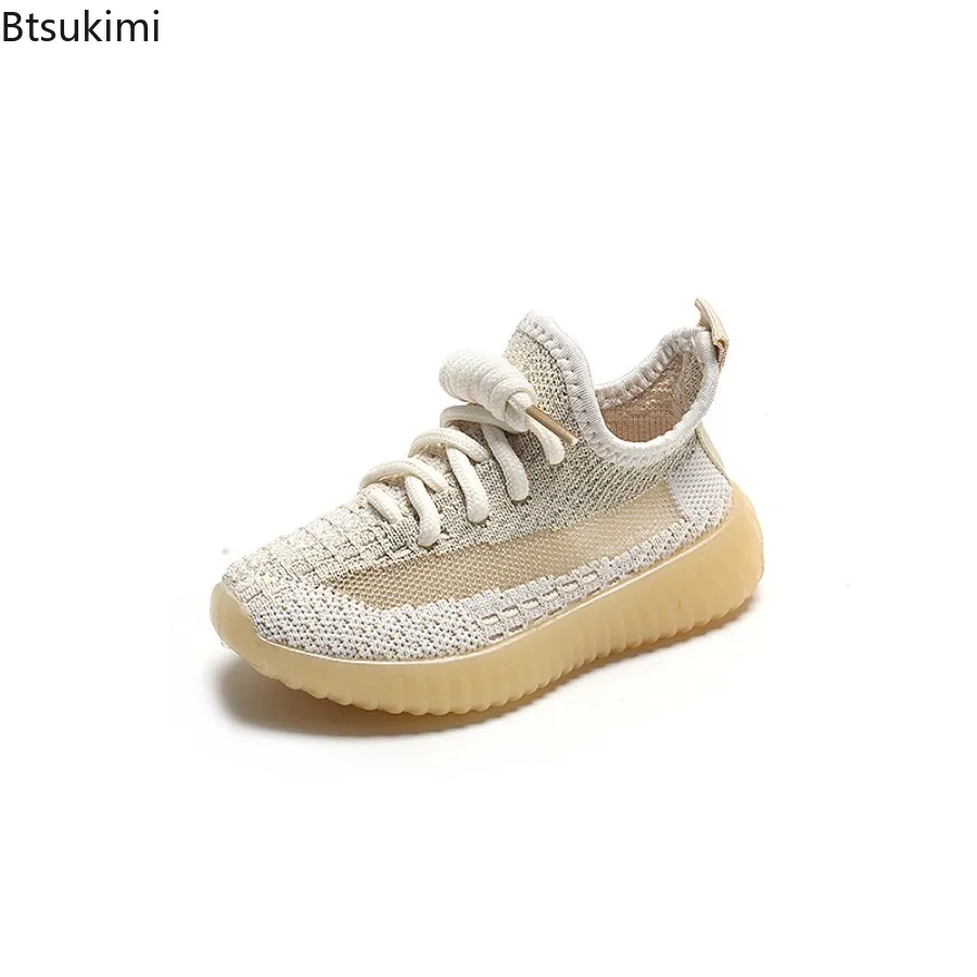 Kids Spring and Autumn Sneakers Soft Breathable Running Knitting Infant Teenage Mesh Sports Boy Girl Lightweight Coconut Shoes - view 6