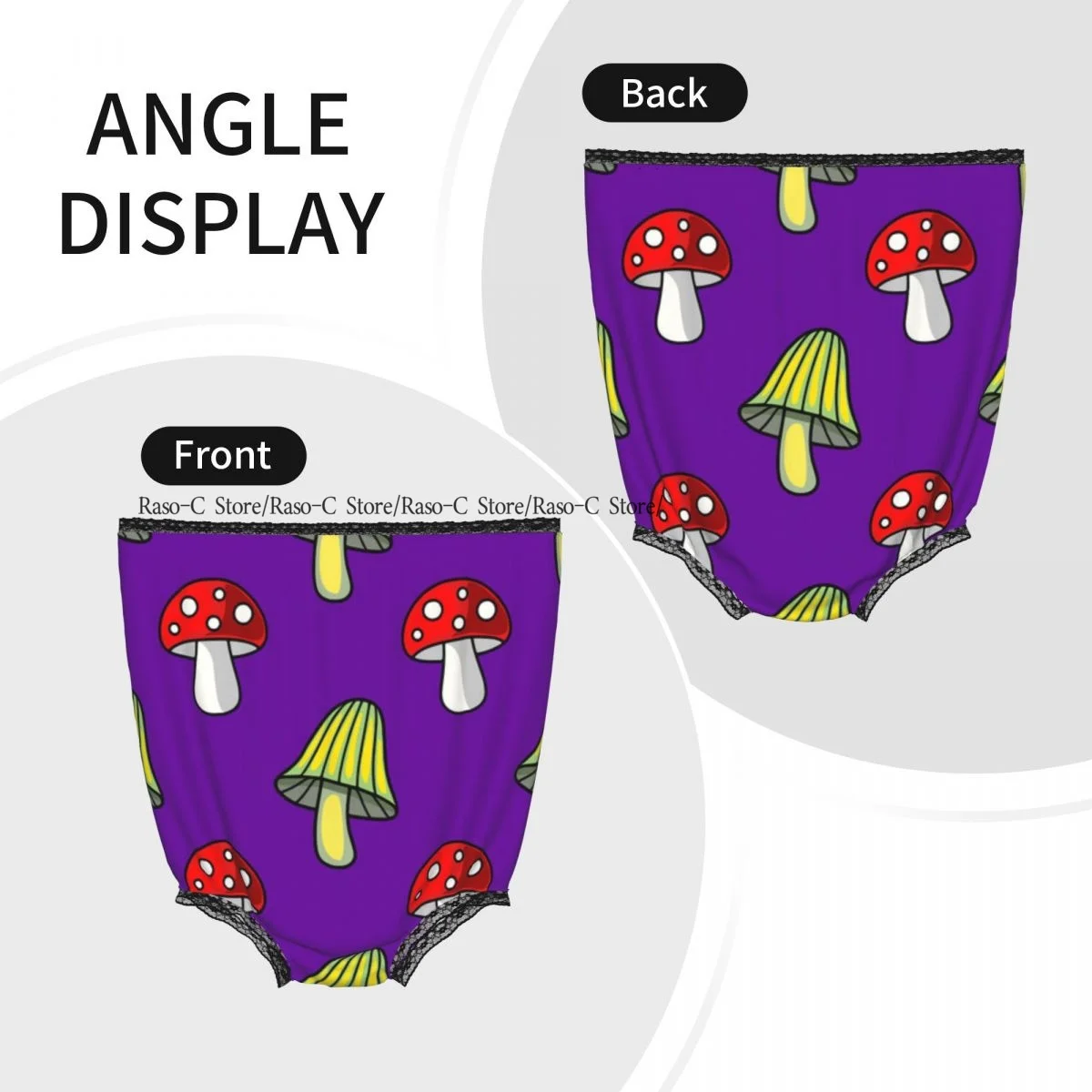 Funny Granny Underwear Whimsical Cartoon Mushrooms Gag Gift Granny Panties view 2