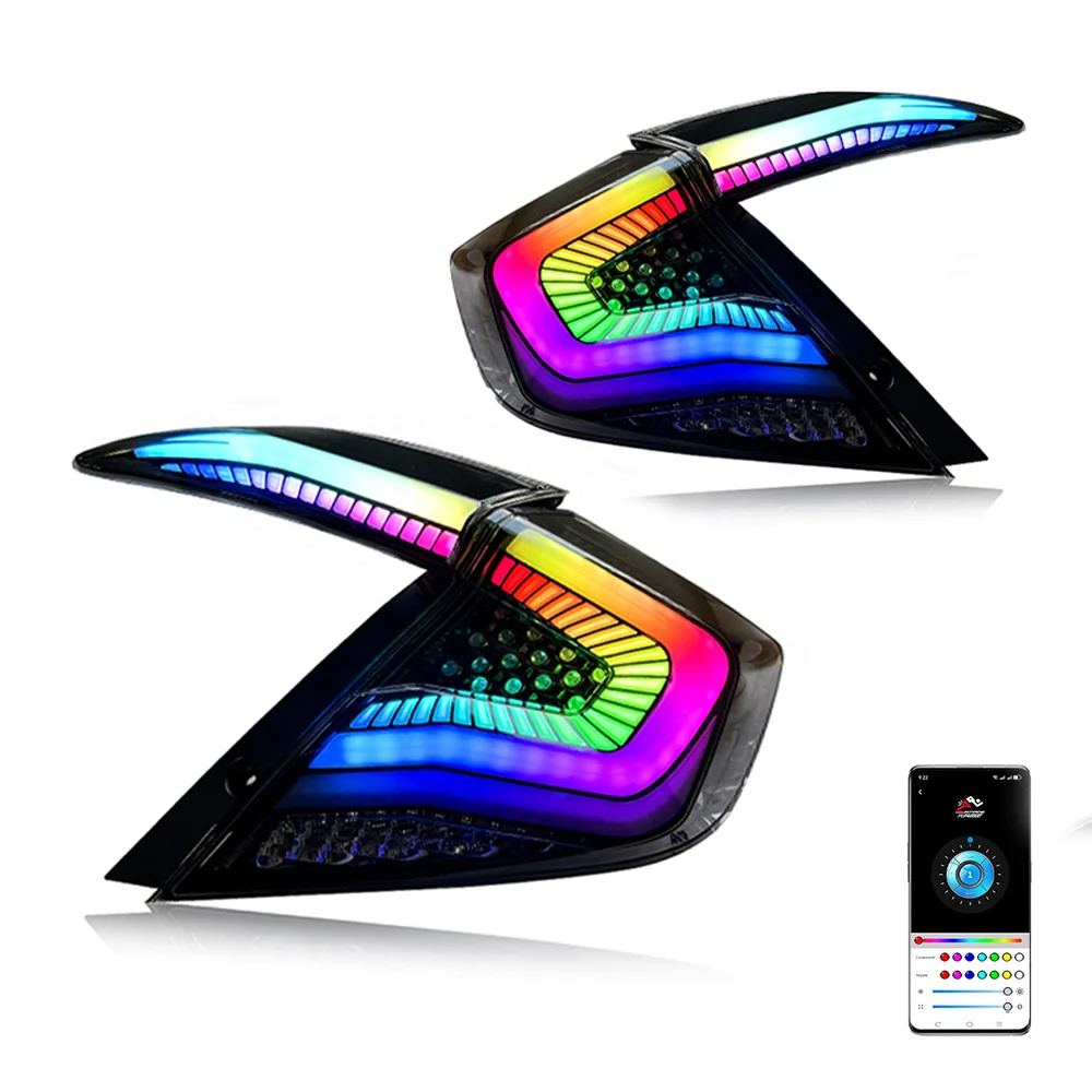 

DK Motion Car Led RGB STYLE LED Tail Light For Honda Civic 2016 2017 2018 2019 Rear Led Tail Lamp Assembly