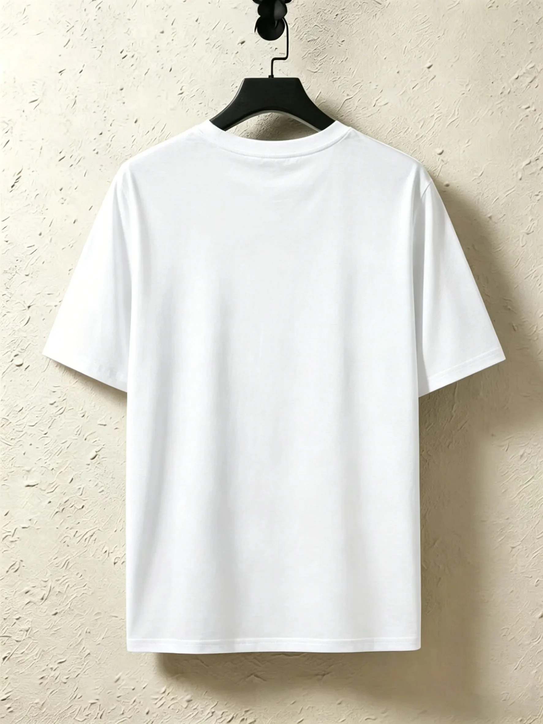 New Casual Top Streamlined Fit Hip-Hop Top Colorful Fashion T-Shirt Lightweight Texture Unisex Fashion Men's Clothing Waterproof White T-Shirt Wrinkle-Resistant