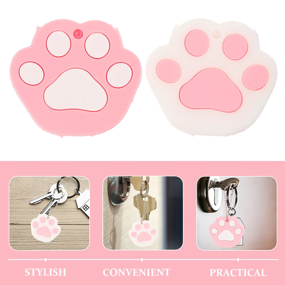 2 Pcs Cartoon Animal Key Chain Caps for House Keys Lovely Covers Cat Claw Ring Shackle Kawaii Keychain Box