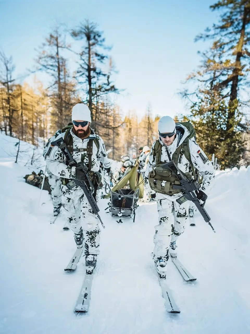 German Military Outdoor Snow Camouflage Rainproof Outdoor Jacket Tactical Windbreaker Pants Ski Suit