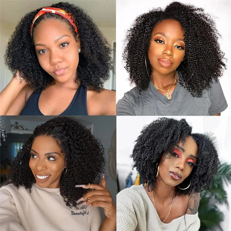 Unprocessed Raw Indian Afro Curly Bundles Human Hair 4A 4B 4C Afro Kinky Curly Human Hair Bundles Double Weft Virgin Human Hair Extensions Natural Color Soft Real Human Hair Weave Bundles For Women Daily Use Birthday Holiday Gift Kpop Popular Hairstyles