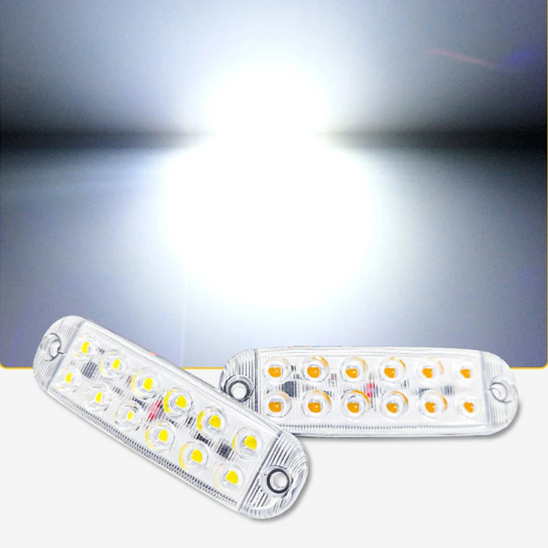 2PCS 12LED High brightness Clearance Lights LED Flashing Warning Light 12V-80V RVs Trailer Car Truck Signal Lamp Indicator Light