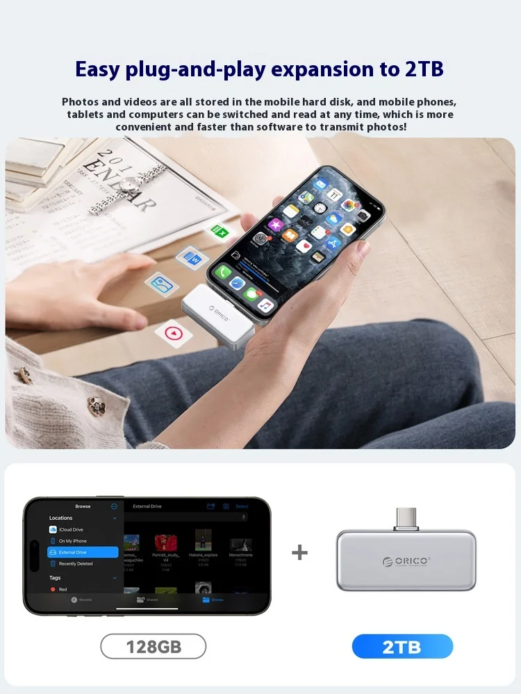 ORICO S20 Photographer Edition Portable SSD – USB-C 20Gbps External Solid State Drive 512GB/1TB/2TB Zinc Alloy Shell 2000MB/s