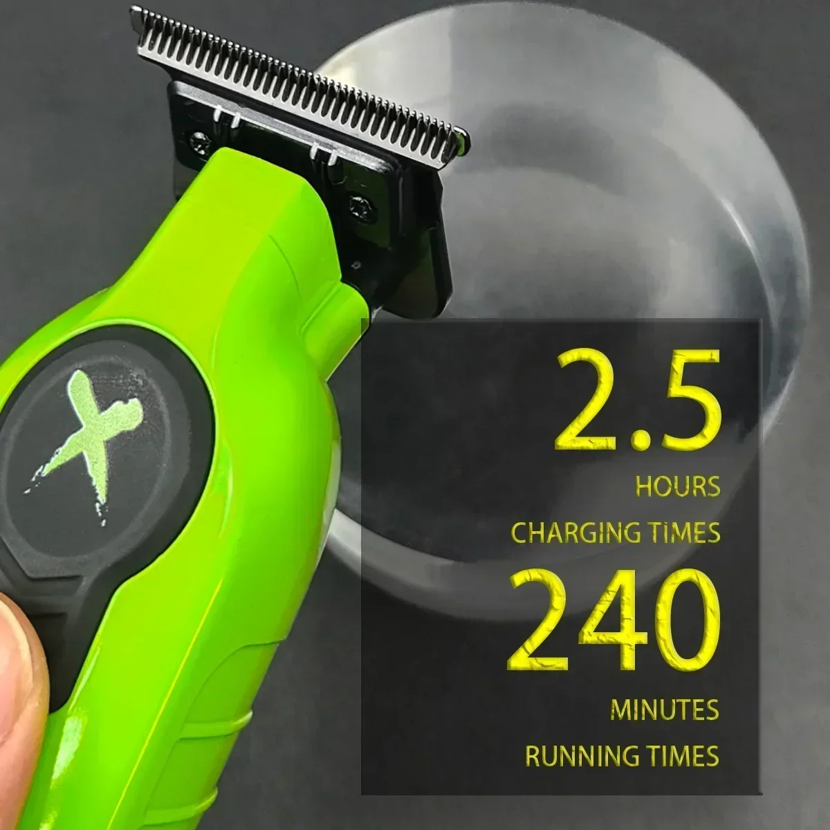 BRDCLIP 2PC FA1T 808 Green Barber Shop Men's Professional Haircut Clipper 7800 RPM Electric Cordless High Power Hairdresser