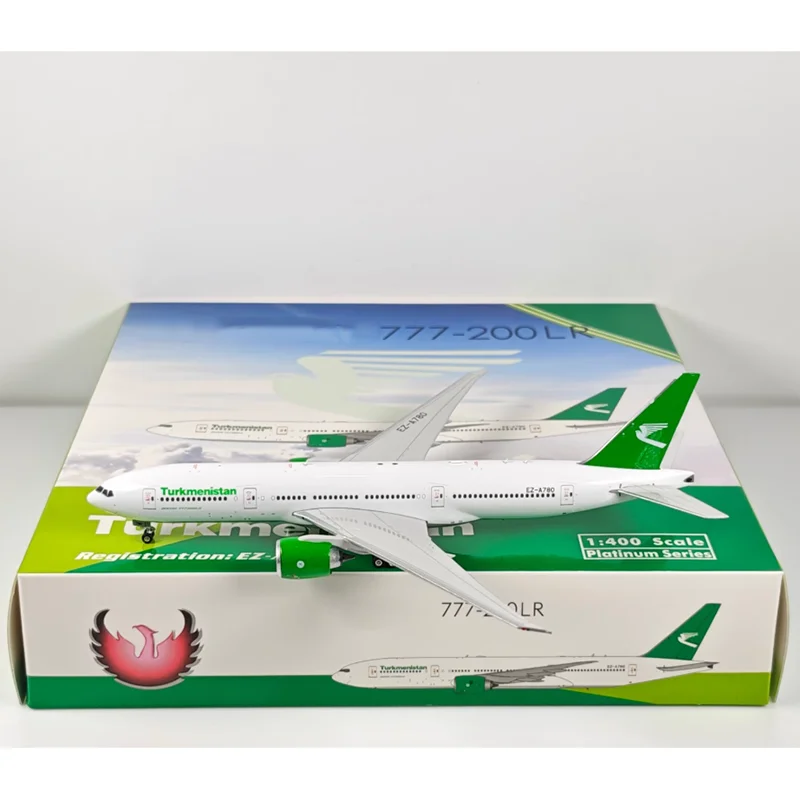 Phoenix Turkmenistan Airlines B777-200LR EZ-A780 Di-Cast-Legierungsflugzeugmodell im Maßstab 1:400, dekorativer Sammlerstück