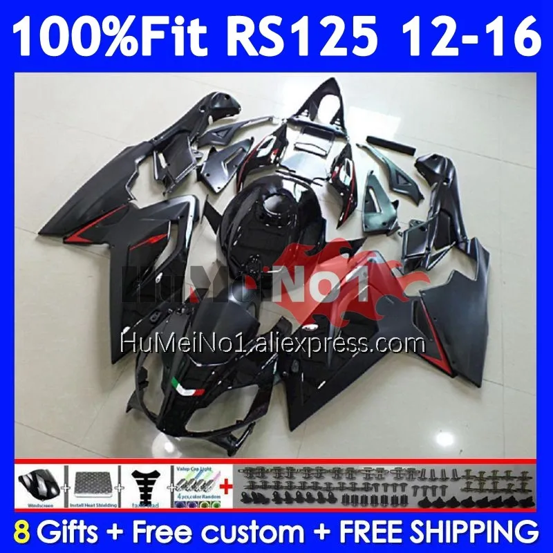 Injection Kit For Aprilia RS-125 RSV125 R RS125 12 Stock black 13 14 15 16 313No.2 RS 125 2012 2013 2014 2015 2016 OEM Fairing