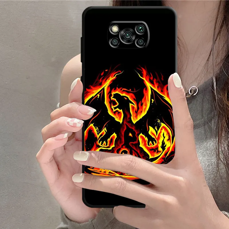 Cool Pokemon Pikachu custodia morbida nera per Poco X3 NFC X4 F1 F3 GT C40 C50 M5 M5s X3 Pro F4 M3 M4 5G Cover Pocophone