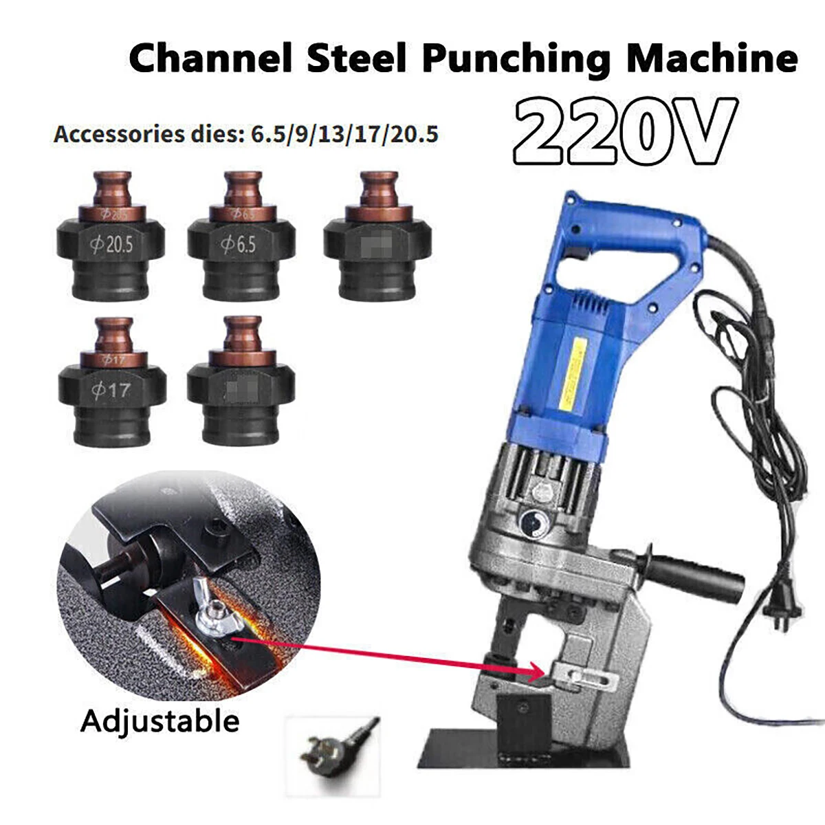 Electric Hydraulic Hole Puncher MHP-20 Channel Steel Opener Punching Machine New