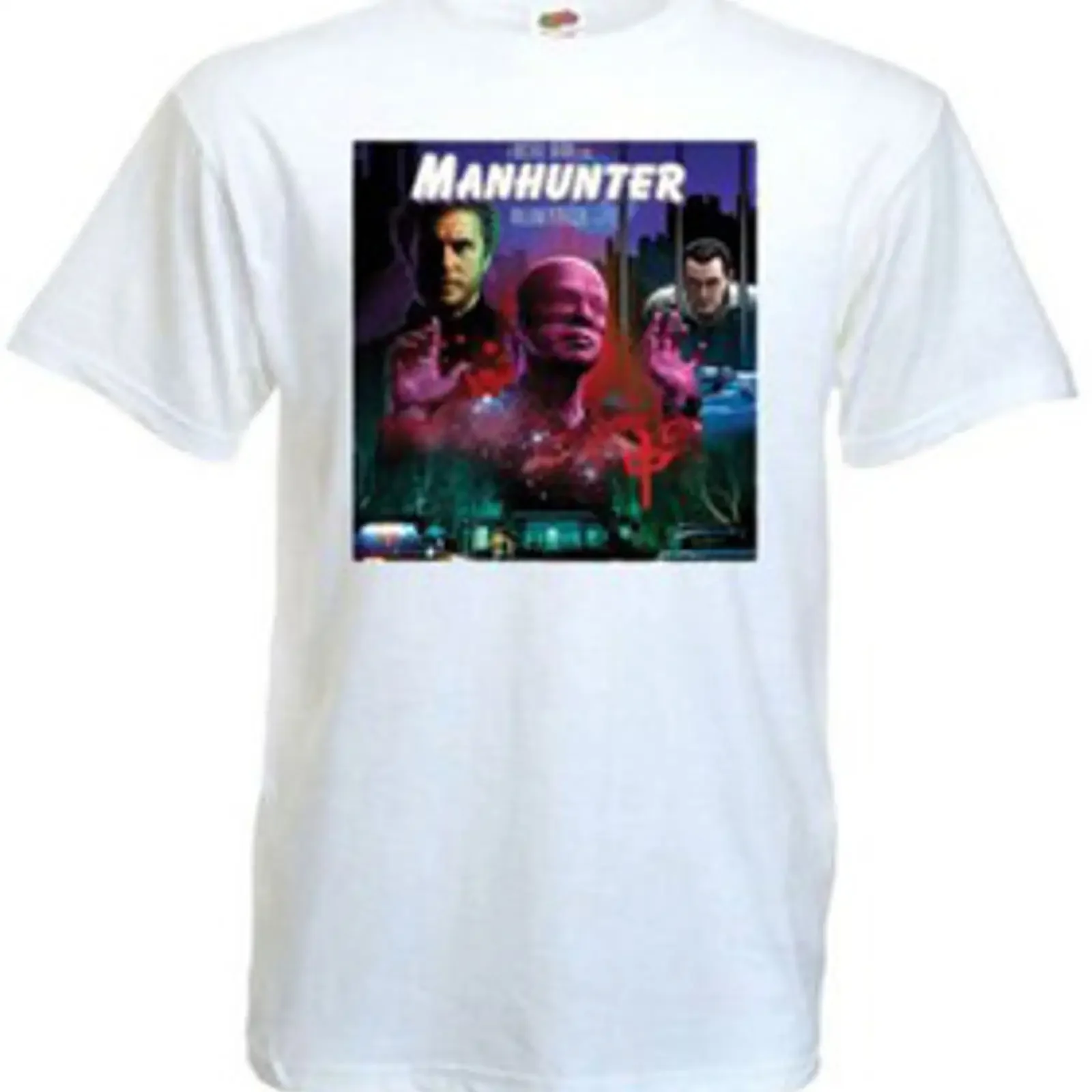 Camiseta MANHUNTER v 5 Película Póster Blanca Todas las Tallas S 5XL vintage Washed Top For Everyday Wear Slightly Stylish