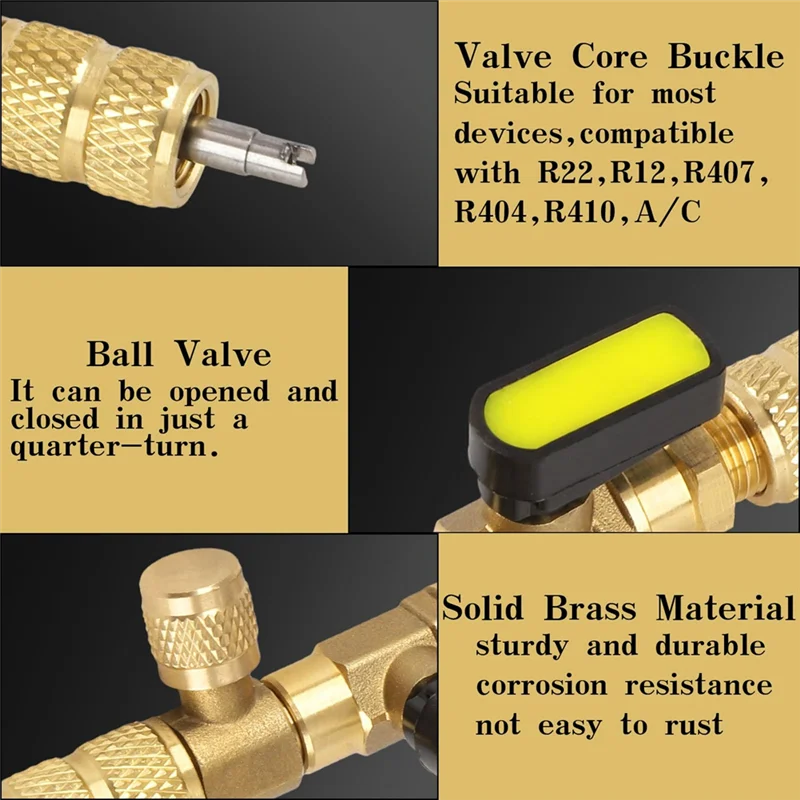 Valve Core Remover Installer Tool Dual Size 1/4" & 5/16" SAE Valve Core Remover/Installer Tool Kit Valve Core Removal Tool-A08Q