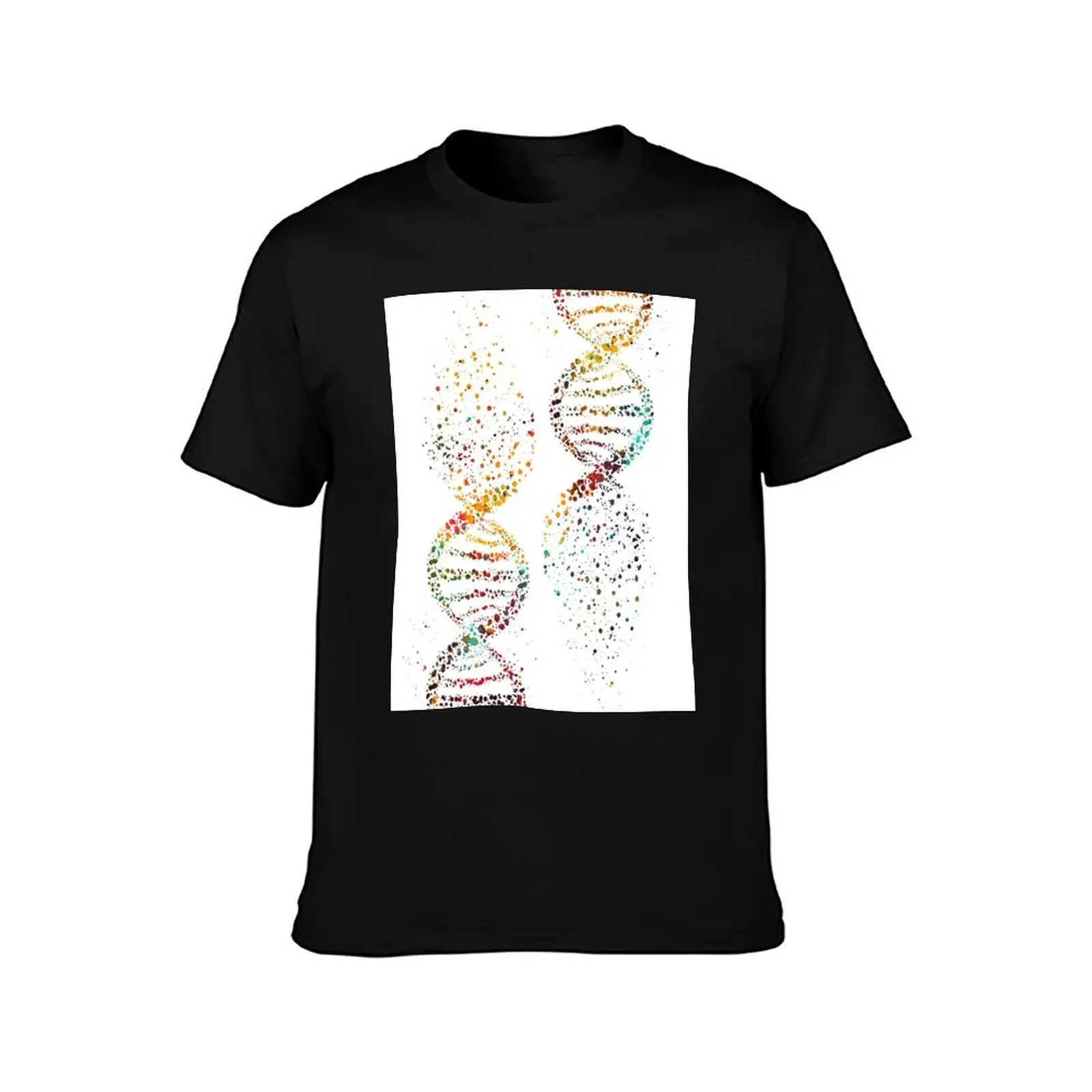 DNA, Watercolor Art,Dna double helix genetic T-Shirt tops kawaii clothes cute tops clothing for men