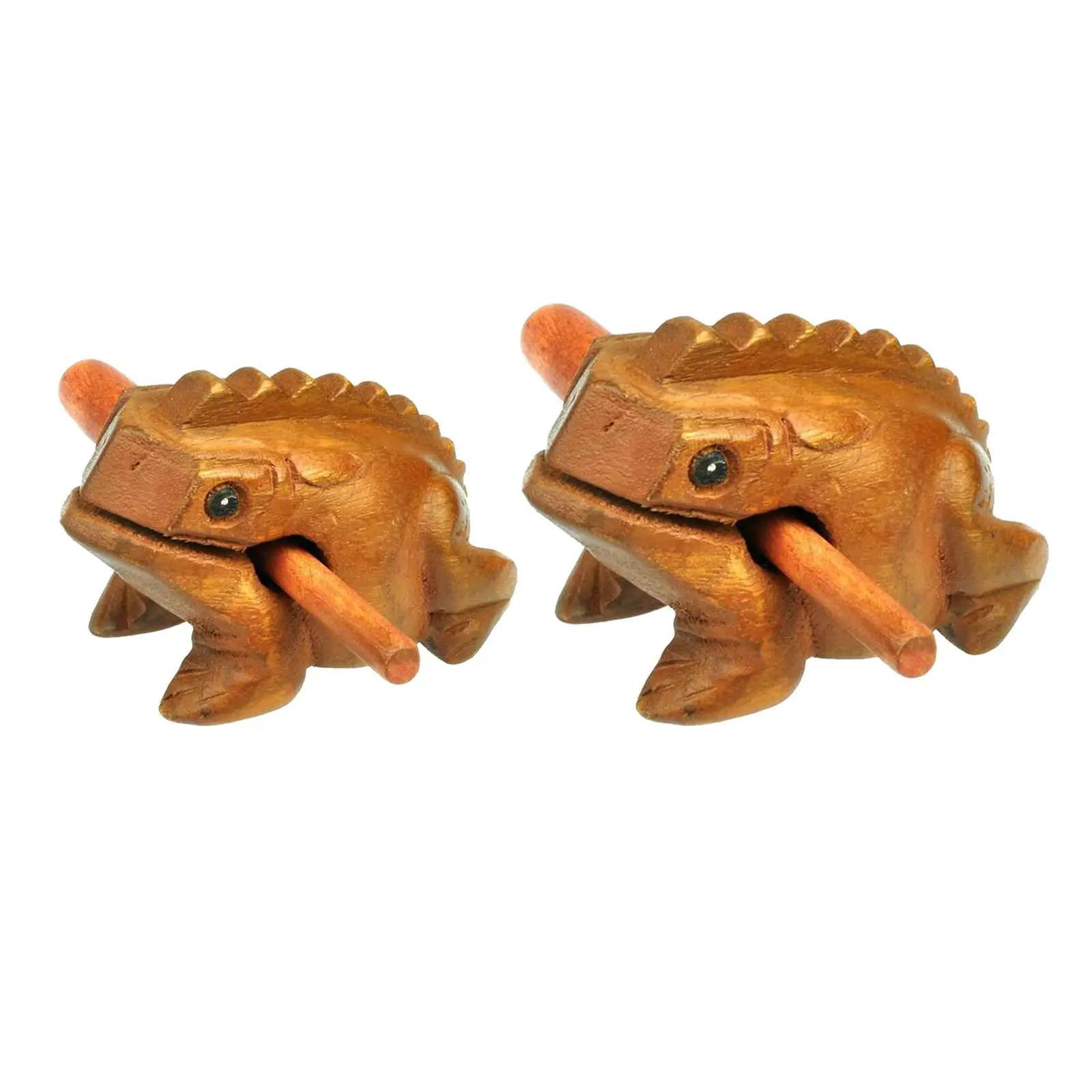 Wood Frog Guiro Rasp Desktop Ornament Cute Frog with Beater Low Pitch Hand Percussion Instrument Adults Kids Gifts Guiro Shaker