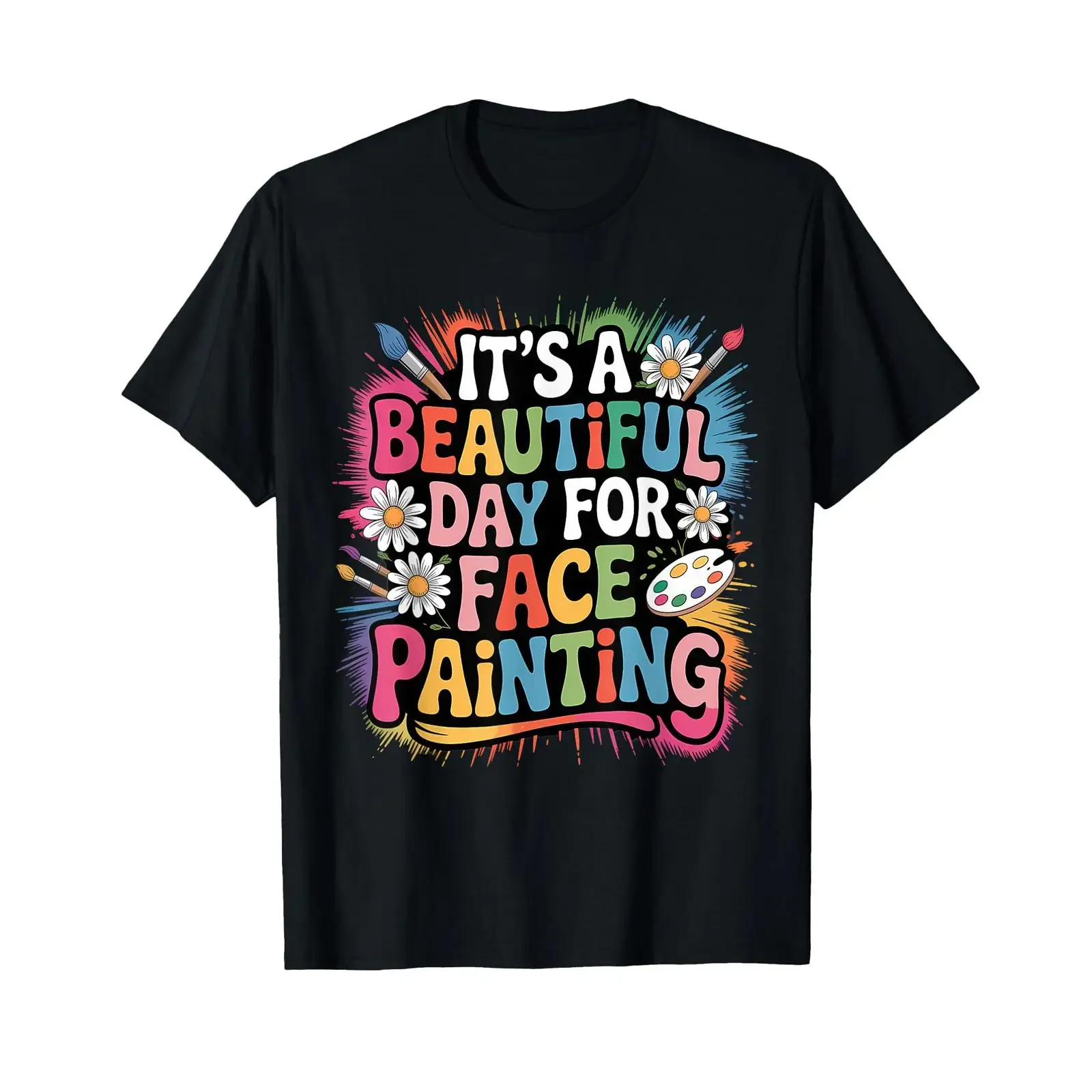 Face Painter Artist Painting Makeup T Shirt vintage Washed Casual Soft designer clothes homme Comfortable Stylish Breathable