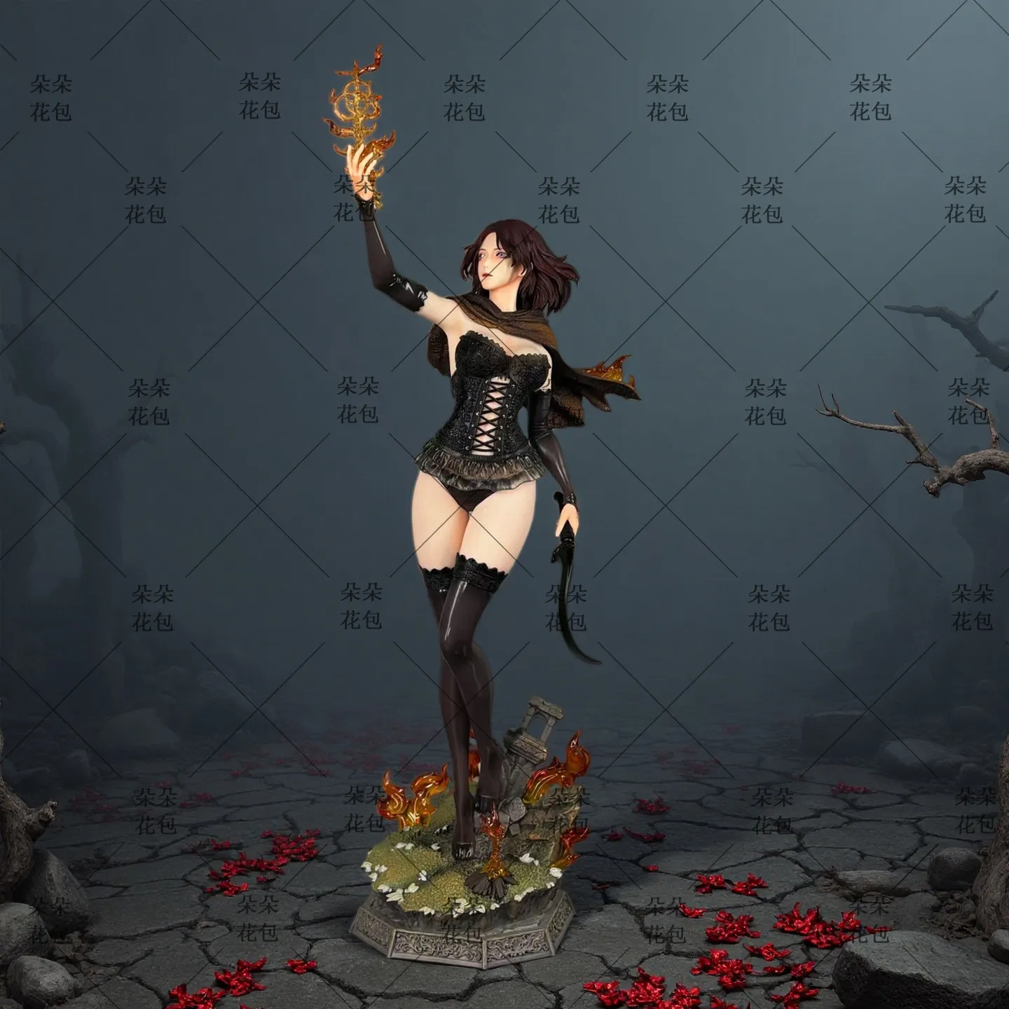 Elden Ring Figura Coleccionable de Melina a Escala 1:4 con Medias Negras, Adorno Decorativo, Regalo para Fans