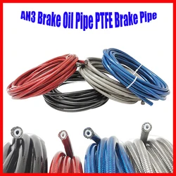 AN3 1M ~ 10M motocicleta trenzada de acero inoxidable Nylon tubo de freno manguera línea de freno Gas aceite tubo de combustible tubo manguera de freno de carreras