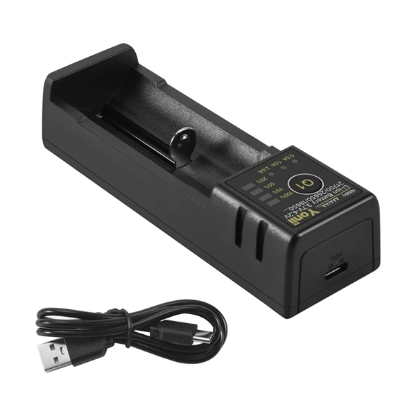 18650 Battery Charger 26650 Usb Smart Nickel Hydrogen Aa Aaa 21700 Single Slot Lithium Battery Charger