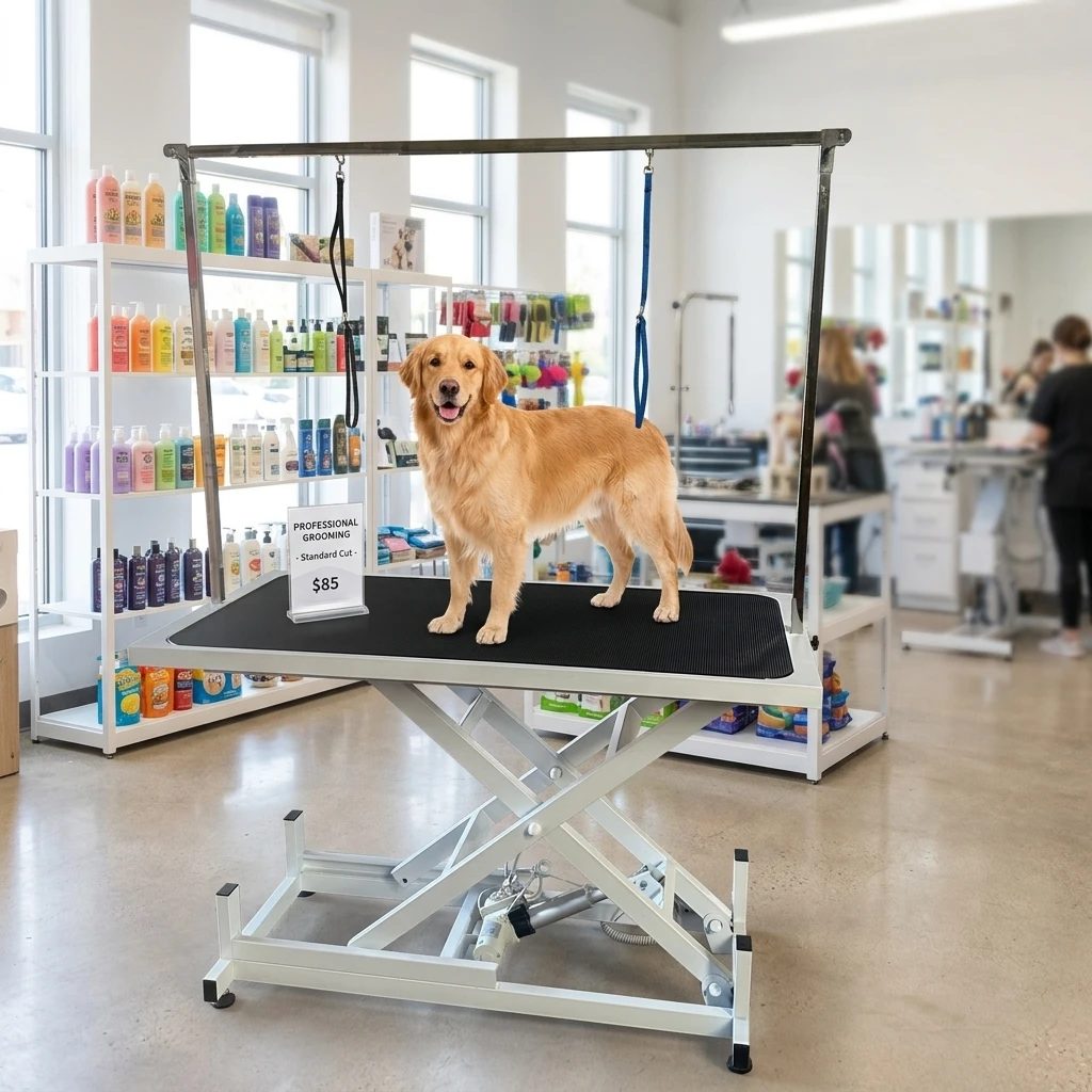 Pet Grooming Table Electric Lift Waterproof Beauty Table Pet Store Cat And Dog Universal Air Pressure Lift Circular Beauty Table