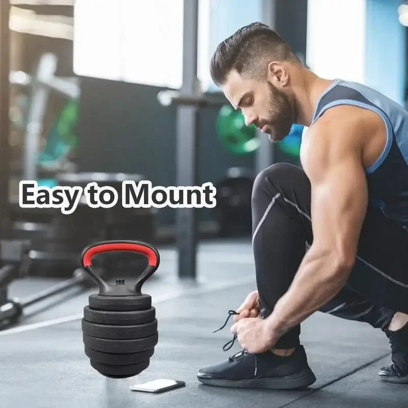 2024 Fitness Adjustable Metal Kettlebell Handle for Weight Plates Arm Strength Workout Kettle Bell Grip Dumbbell Kettlebell