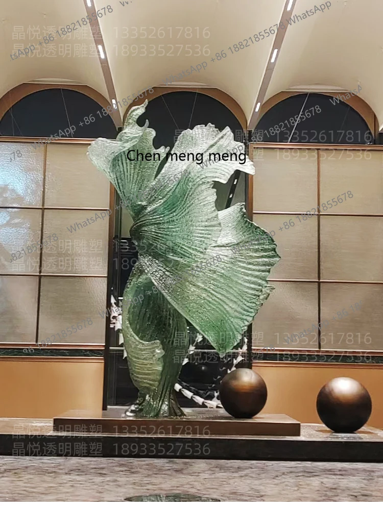 Hotel lobby floor ornaments custom factory club tea room high-end public area transparent resin sculpture
