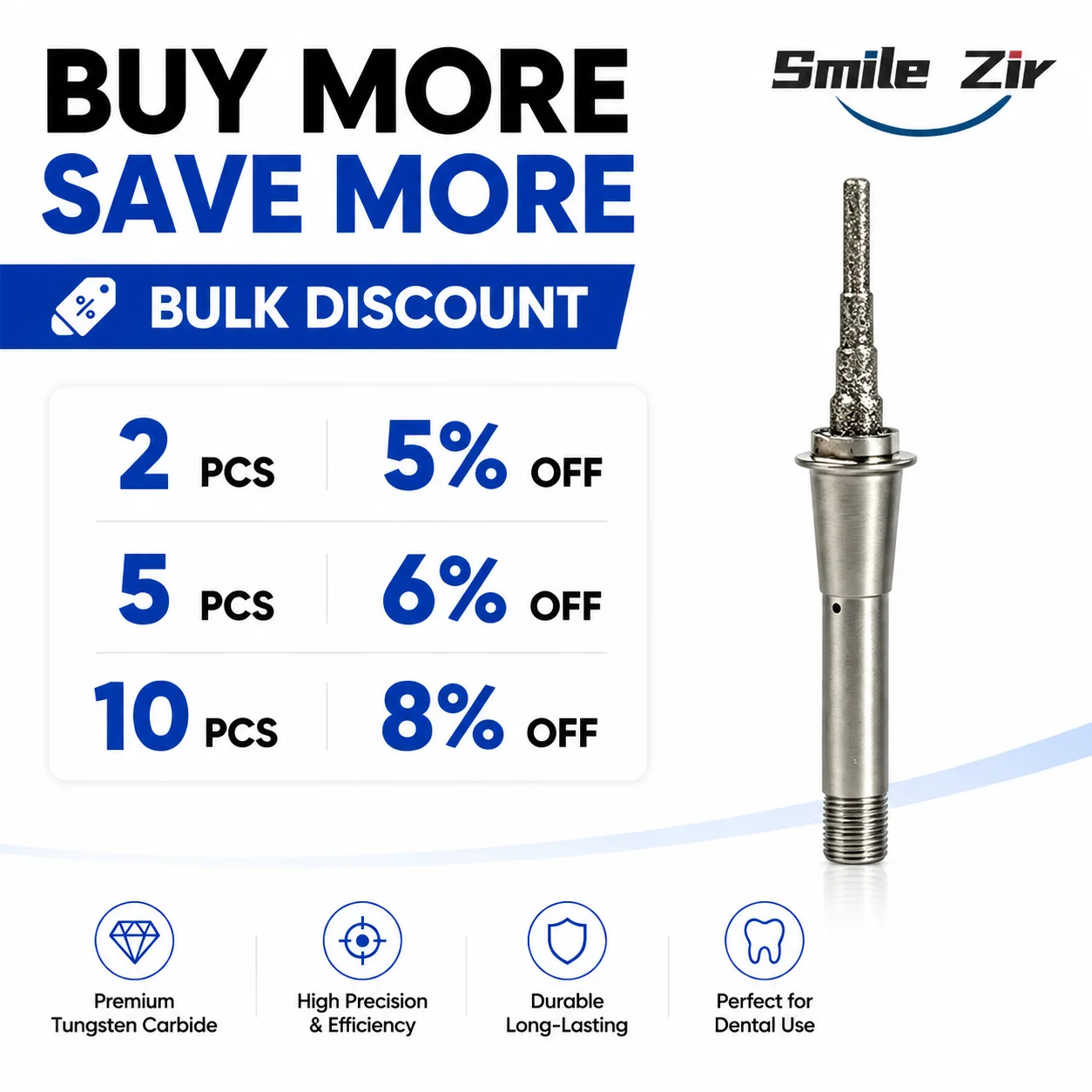 Sirona Cerec MCXL Milling Burs Step Bur 12s 12 Cylinder Pointed Bur for Cad Cam System Dental Lab Disilicate Lithium Cutters